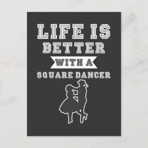 Carte Postale Danse carré Couple Western Country Line Dancer