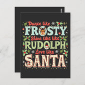 Carte Postale Danse Comme Frosty Shine Comme Rudolph Love (Devant / Derrière)