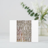 Carte Postale DANSE COMME LES NOONES REGARDER la citation motiva (Debout devant)