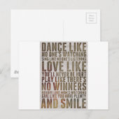 Carte Postale DANSE COMME LES NOONES REGARDER la citation motiva (Devant / Derrière)