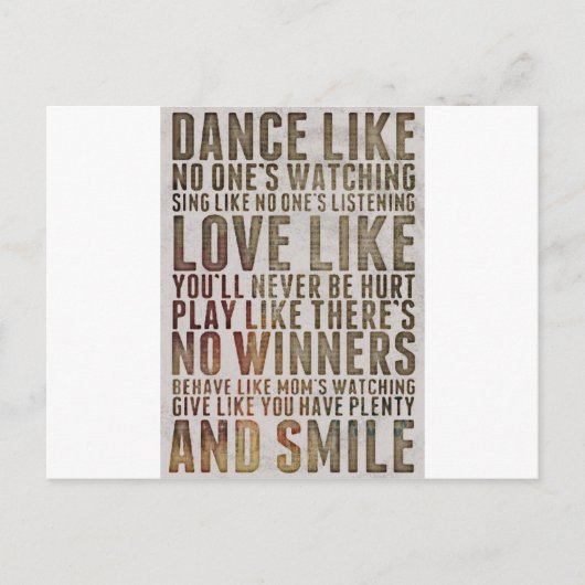 Carte Postale DANSE COMME LES NOONES REGARDER la citation motiva (Devant)