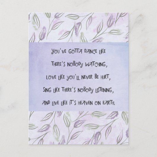 Carte Postale Danse comme personne ne regarde (Devant)