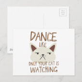 Carte Postale Danse comme seulement votre chat regarde (Devant / Derrière)