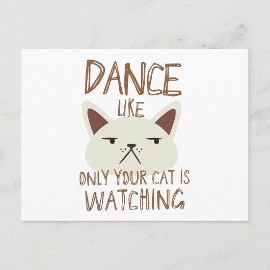 Carte Postale Danse comme seulement votre chat regarde (Devant)