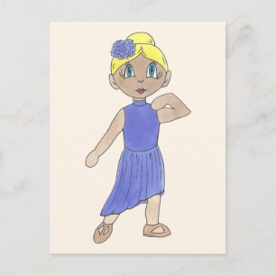 Carte Postale Danse Considérant Costume pourpre Danseur lyrique 