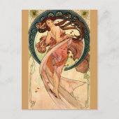 Carte Postale Danse d'Alfons Mucha - Art Nouveau (Devant)