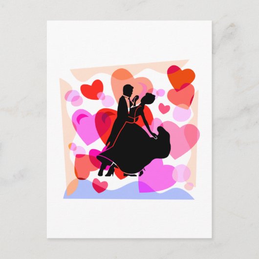 Carte Postale Danse dans la salle de bal des coeurs (Devant)