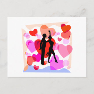 Carte Postale Danse dans la salle de bal des coeurs
