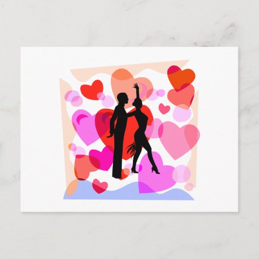 Carte Postale Danse dans la salle de bal des coeurs (Devant)