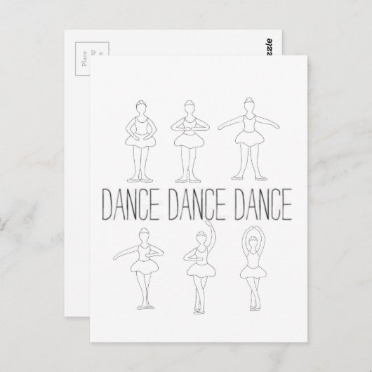 Carte Postale Danse Danse Danse (Devant / Derrière)