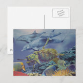 Carte Postale Danse dauphin avec poisson tropical (Devant / Derrière)