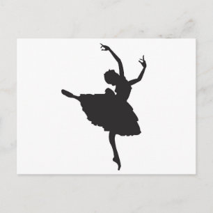 Carte Postale Danse de ballet en silhouette noire