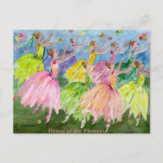 Carte Postale Danse de casse-noix des fleurs (Devant)