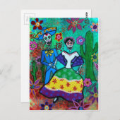 CARTE POSTALE DANSE DE COUPLE MEXICAIN (Devant / Derrière)