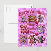 Carte Postale Danse de couples de la Saint-Valentin "Les Fêtards (Devant / Derrière)