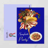 CARTE POSTALE DANSE DE FÊTE SPAGHETTI, CUISINE ITALIENNE ET TOMA (Devant / Derrière)