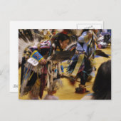 Carte Postale Danse de guerre PowWow amérindien (Devant / Derrière)