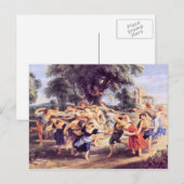 Carte Postale Danse de la grange par Paul Rubens (Devant / Derrière)