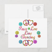 CARTE POSTALE DANSE DE LA LIGNE D'AMOUR DE PAIX (Devant / Derrière)