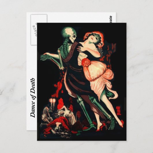 Carte postale Danse de la mort (Devant / Derrière)