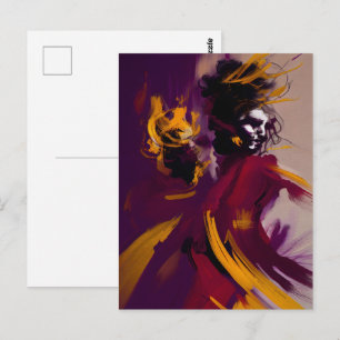 Carte Postale Danse de l'esprit – Figure abstraite expressive