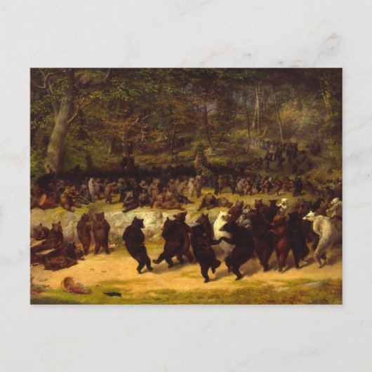 Carte Postale Danse de l'ours par William Holbrook Beard (Devant)