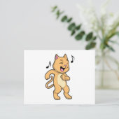 Carte Postale Danse de musique pour chat (Debout devant)