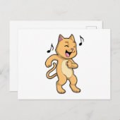Carte Postale Danse de musique pour chats (Devant / Derrière)