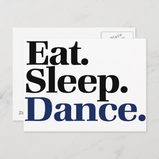 Carte Postale DANSE Dormir (Devant / Derrière)