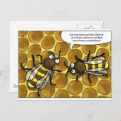 Carte Postale danse du waggle du dessin animé des abeilles (Devant / Derrière)