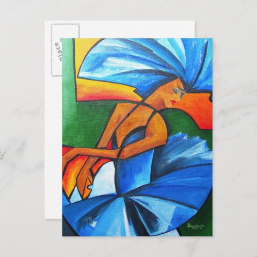 Carte Postale Danse en bleu 2008 (Devant / Derrière)