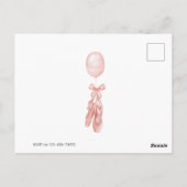 Carte Postale Danse et Tournoiement Fille de ballet rose Anniver (Dos)