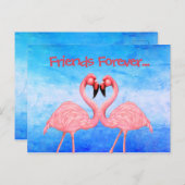 Carte Postale Danse Flamant rose (Devant / Derrière)