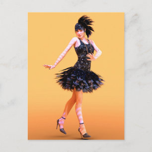 Carte Postale Danse Flapper Vintage