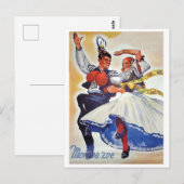 Carte Postale Danse folklorique de Moravie, République tchèque (Devant / Derrière)