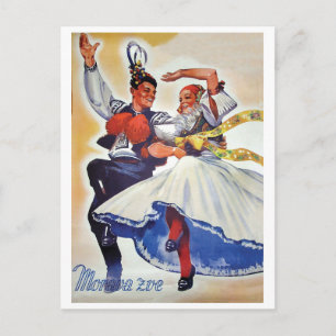 Carte Postale Danse folklorique de Moravie, République tchèque