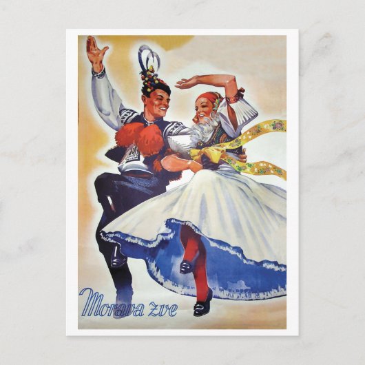 Carte Postale Danse folklorique de Moravie, République tchèque (Devant)