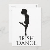 Carte Postale Danse Irlandaise Danseuse Danser Danser Black Whit (Devant / Derrière)