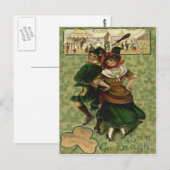 Carte Postale Danse irlandaise Erin Go Braugh Shillelagh (Devant / Derrière)