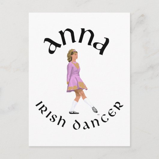 Carte Postale Danse Irlandaise sur Mesure ANNA (Devant)