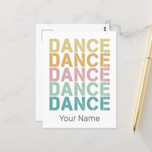 Carte Postale Danse Lettres Vintages Pour Retro Disco House