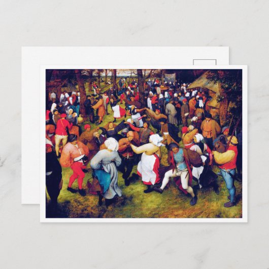 Carte Postale Danse Mariage, Pieter Bruegel (Devant / Derrière)
