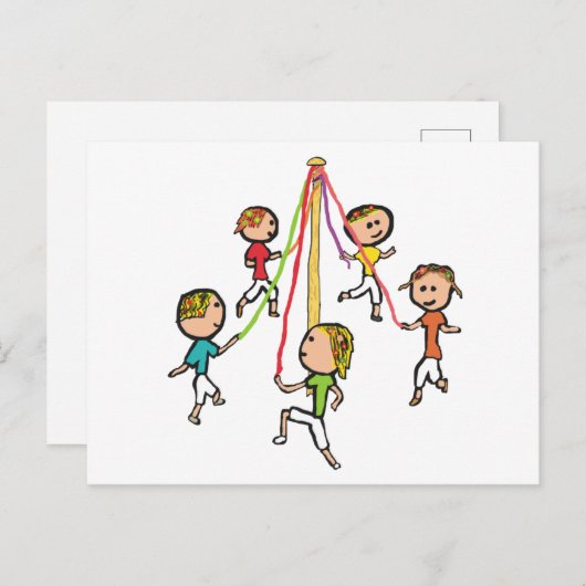 Carte Postale Danse Maypole (Devant / Derrière)