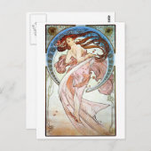 Carte Postale Danse, Mucha (Devant / Derrière)