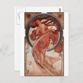 Carte Postale Danse par Alphons Mucha (Devant / Derrière)