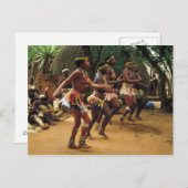 Carte Postale Danse, Style Zulu - Afrique du Sud (Devant / Derrière)