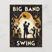 Carte Postale Danse Swing Big Band Vintage (Devant)