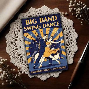 Carte Postale Danse swing vintage des années 1940 