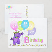 Carte Postale Danse Teddy Bear Joyeux Anniversaire (Devant / Derrière)