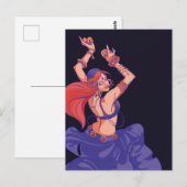 Carte Postale Danse tribale tzigane avec cymbales (Devant / Derrière)